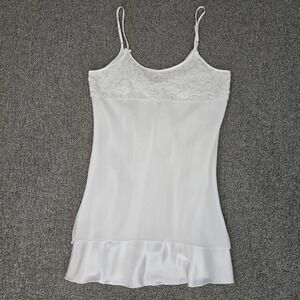 Bali Studio Vintage White Slip Dress Lingerie Nighty Lace 90's Y2K Bridal Size M